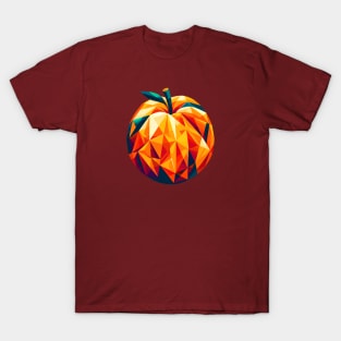 Geometric Apricot: Low-Poly Fruit Art T-Shirt